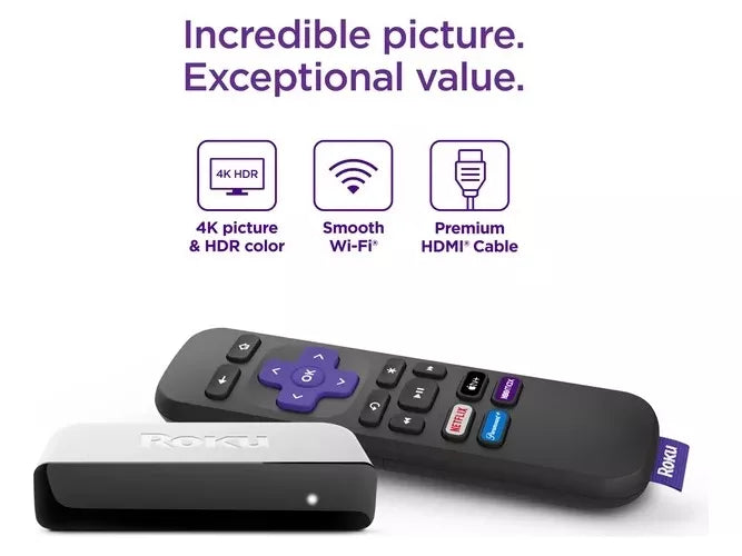 Roku Premier - 4k/hdr Reproductor + Cable Hdmi Color Negro